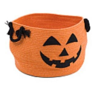 Halloween Pumpkin Basket - Orange and Black